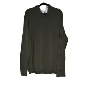 Two Blind Brothers Hoodie Mens XXL Olive Green Bamboo Blend Lightweight USA Made